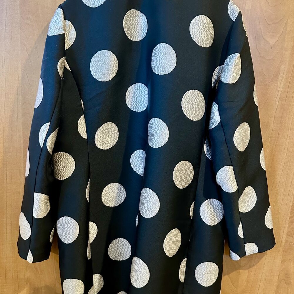 Chico’s Black White Polka Dot Open Front Jacket Size 2 (12) - Picture 2 of 4